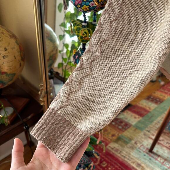 Vintage Christopher & Banks Beige Zip Sweater Small Natural - Picture 5 of 8